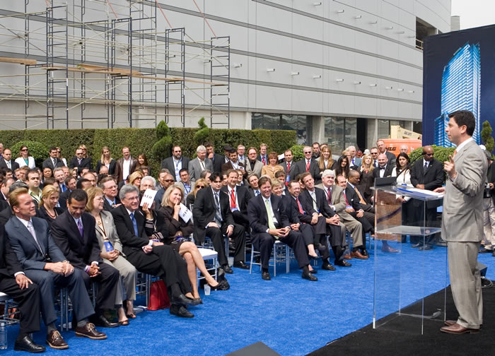 Ritz-Carlton Residences groundbreaking ceremony at LA Live in South Park district of downtown LA